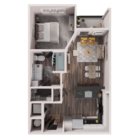 San Antonio 1 Bedroom Apartments | Floor Plan A1 | Tin Top